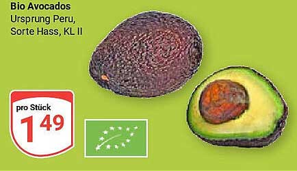 Bio Avocados – Ursprung Peru, Sorte Hass, KL II