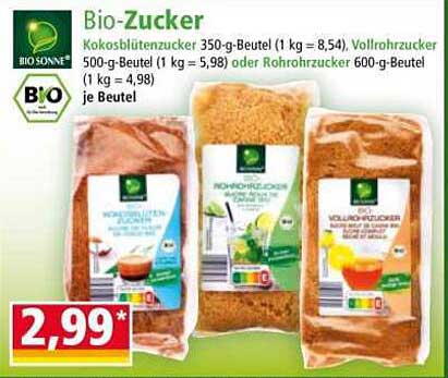 Bio-Zucker – Kokosblütenzucker, Vollrohrzucker oder Rohrzucker