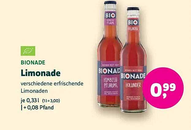 BIONADE Limonade - verschiedene erfrischende Limonaden
