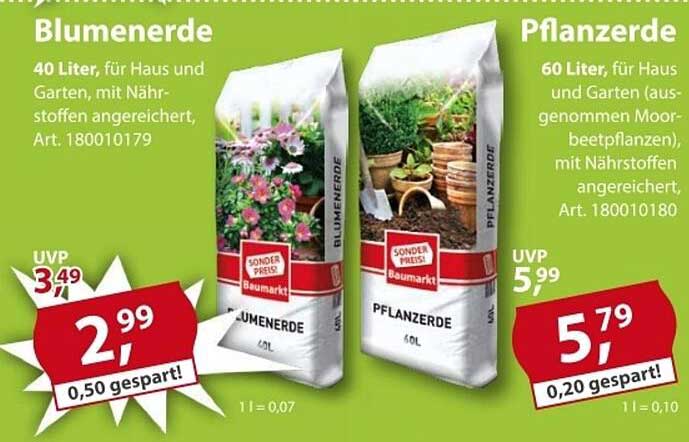 Blumenerde 40 Liter für Haus und Garten