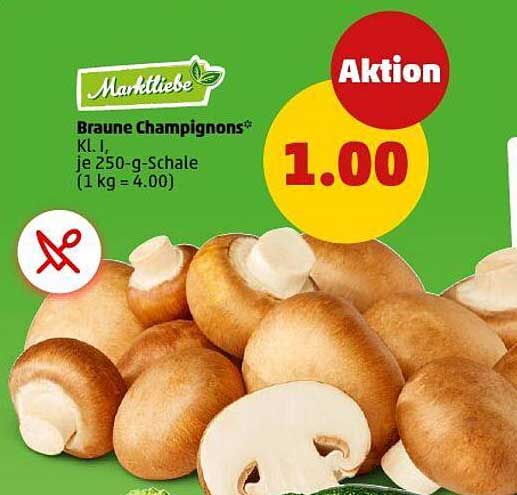 Braune Champignons Kl. I, je 250-g-Schale