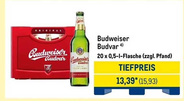 Budweiser Budvar 20 x 0,5-Liter-Flasche (zzgl. Pfand)