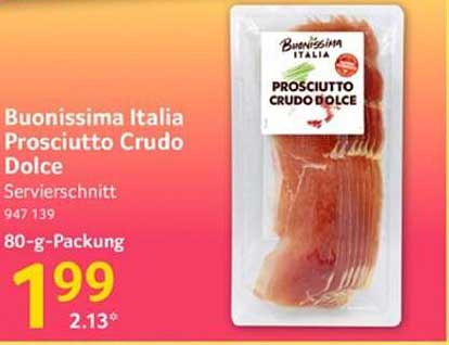Buonissima Italia Prosciutto Crudo Dolce 80-g-Packung