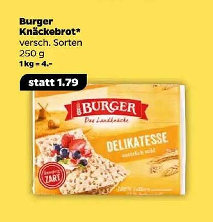 Burger Knäckebrot, verschiedene Sorten - 250 g