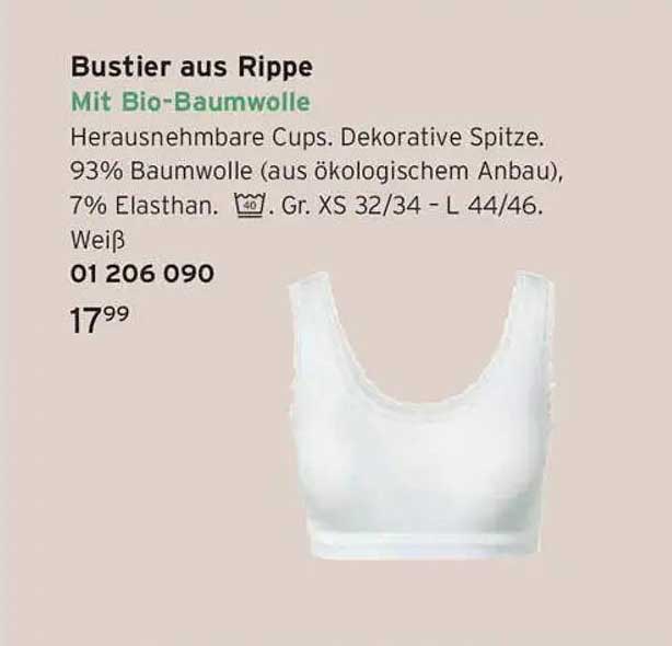 Bustier aus Rippe mit Bio-Baumwolle