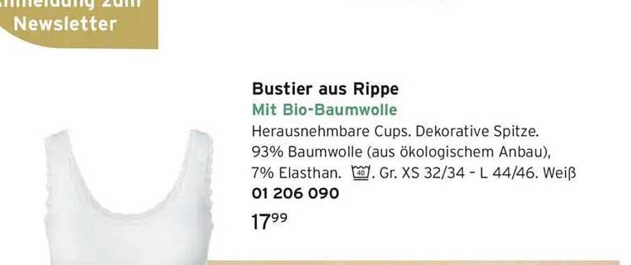 Bustier aus Rippe mit Bio-Baumwolle
