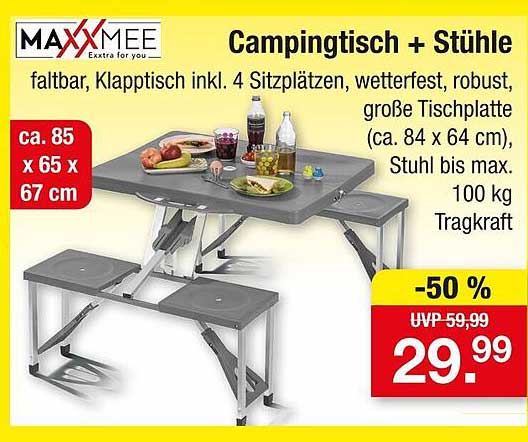 Camping Tisch & Stühle - Faltbar, wetterfest und robust