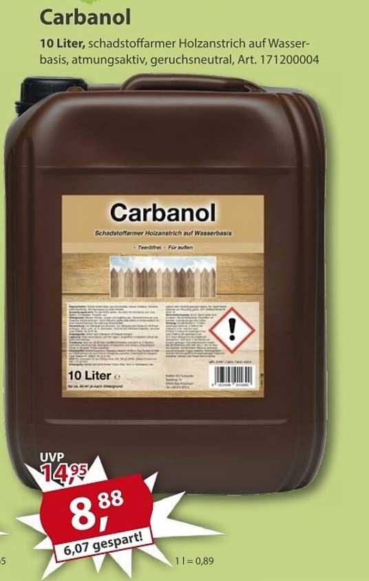 Carbanol - schadstofffreier Holzschutz auf Wasserbasis, 10 Liter