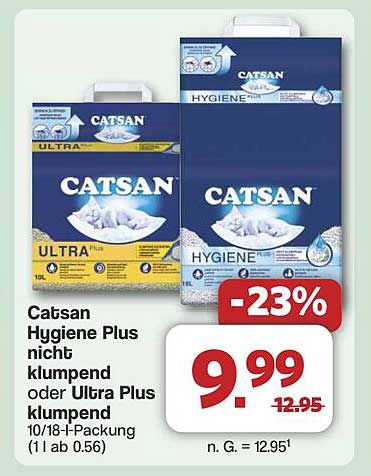 Catsan Hygiene Plus nicht klumpend oder Ultra Plus klumpend 10/18-l-Packung