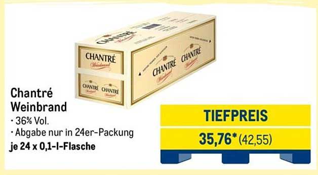 Chanttré Weinbrand 36% Vol – 24er-Packung