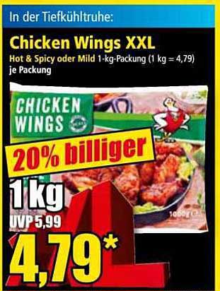 Chicken Wings XXL - Hot & Spicy oder Mild 1-kg-Packung