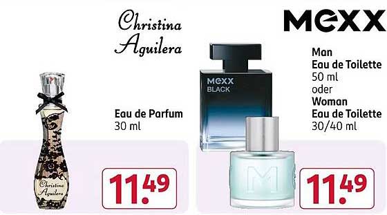 Christina Aguilera Eau de Parfum 30 ml oder MEXX Man/Woman Eau de Toilette 50/30-40 ml