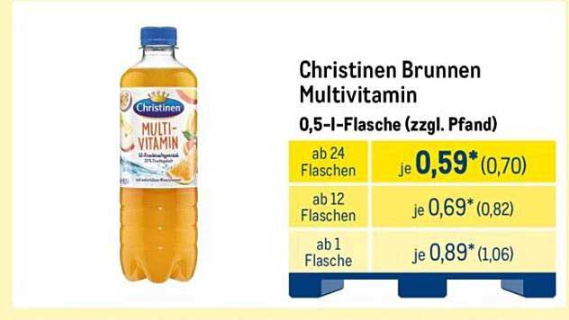 Christinen Brunnen Multivitamin 0,5-l-Flasche (zzgl. Pfand)