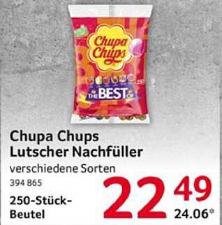 Chupa Chups Lutscher Nachfüller verschiedene Sorten 250-Stück-Beutel