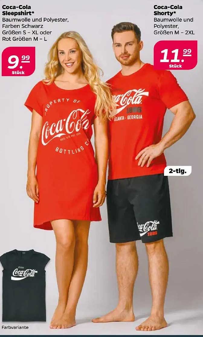 Coca-Cola Sleepshirt und Shorty im 2-teiligen Set