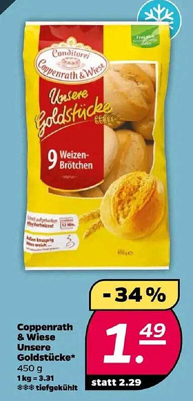 Coppenrath & Wiese Unsere Goldstücke 9 Weizen-Brötchen (450 g)