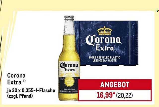 Corona Extra 20 x 0,355-L-Flasche (zzgl. Pfand)
