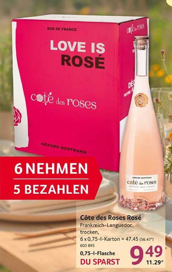 Côte des Roses Rosé - 6 nehmen, 5 bezahlen