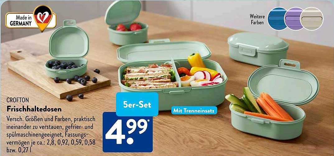 CROFTON Frischhaltedosen 5er-Set