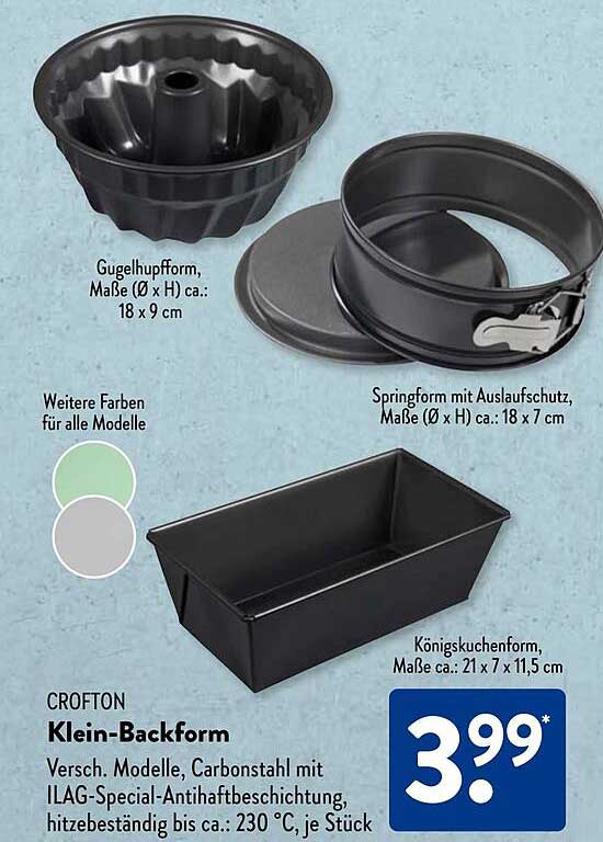 CROFTON Klein-Backform - Verschiedene Modelle