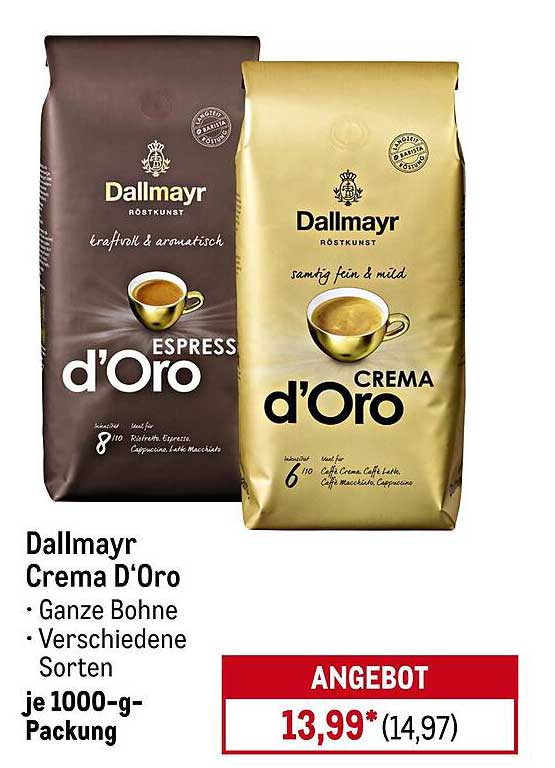 Dallmayr Crema D'Oro – Ganze Bohne