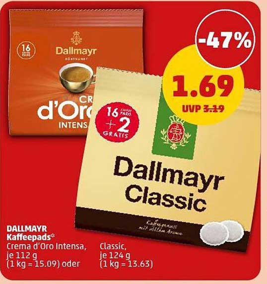 DALLMAYR Kaffee Pads - Crema d'Oro Intensa und Dallmayr Classic