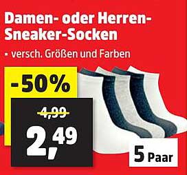 Damen- oder Herren-Sneaker-Socken