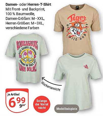 Damen- oder Herren-T-Shirt mit Front- und Backprint