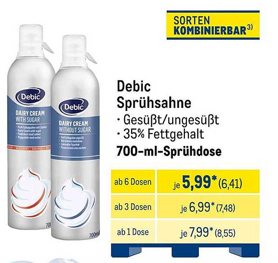 Debic Sprühsahne - 700-ml-Sprühdose