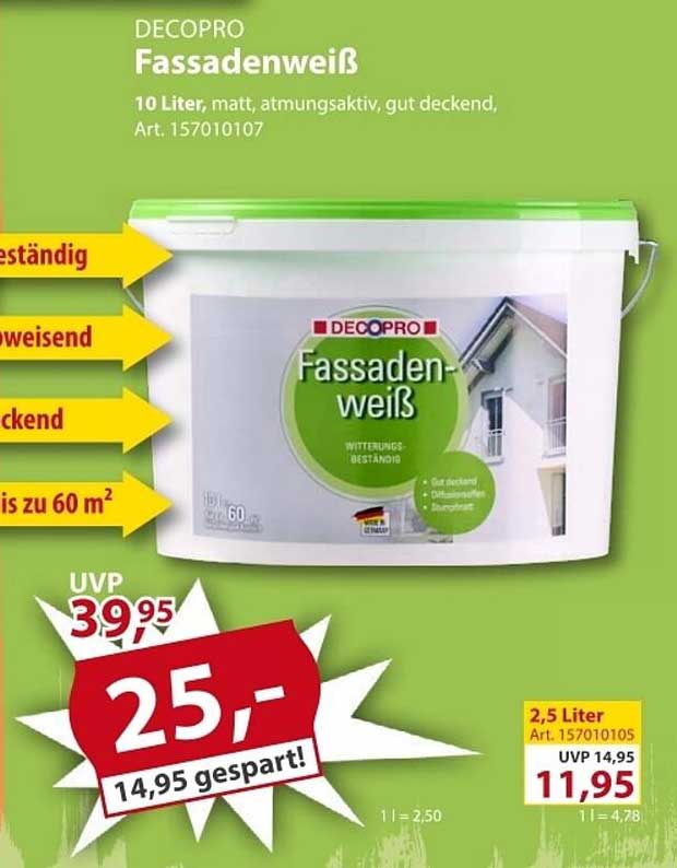 DECOPRO Fassadenweiß 10 Liter