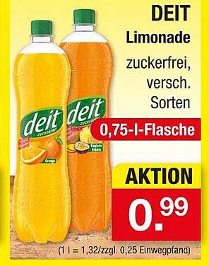DEIT Limonade zuckerfrei, verschieden Sorten