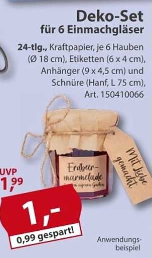 Deko-Set für 6 Einmachgläser