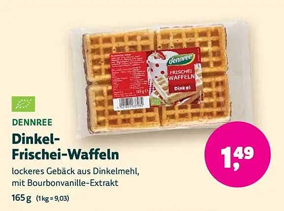 Dennree Dinkel-Frischei-Waffeln 165 g