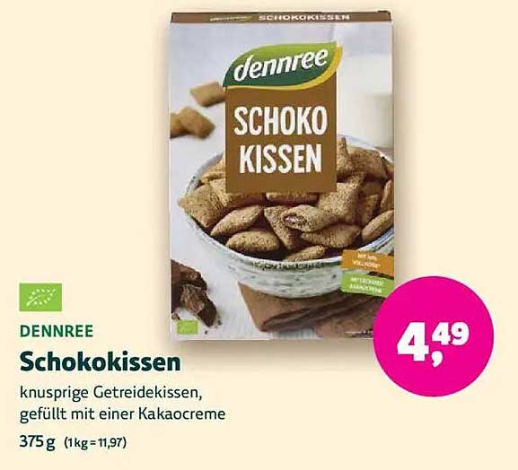 dennree Schokokissen 375 g