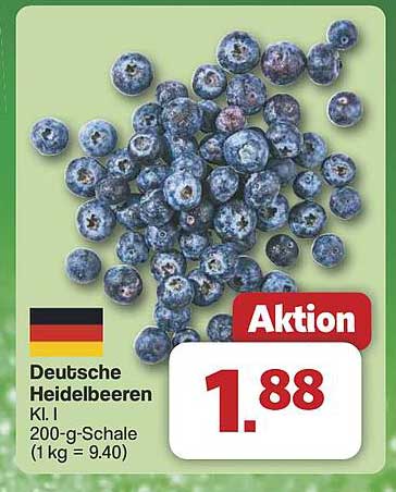 Deutsche Heidelbeeren Kl. I 200-g-Schale