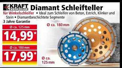 Diamant Schleifteller für Winkelschleifer