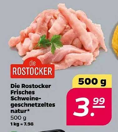 Die Rostocker Frisches Schweinegeschnetzeltes natur 500 g