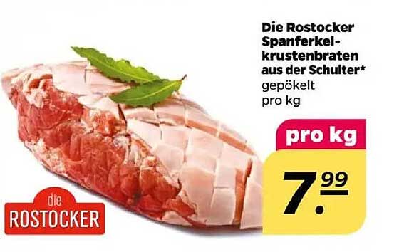 Die Rostocker Spanferkelkrustenbraten aus der Schulter* gepökelt pro kg