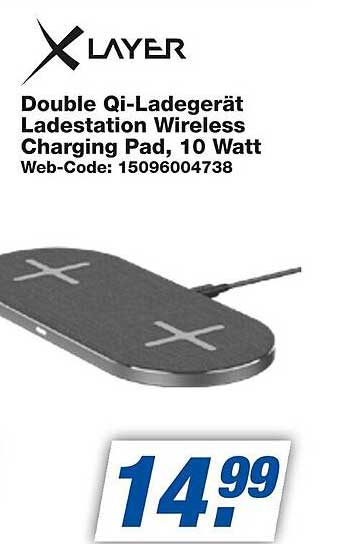 Double Qi-Ladegerät Ladestation Wireless Charging Pad, 10 Watt