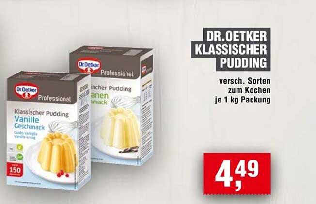 DR. OETKER KLASSISCHER PUDDING, verschiedene Sorten zum Kochen je 1 kg Packung