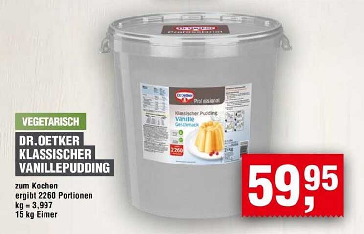 Dr. Oetker Klassischer Vanillepudding 15 kg Eimer