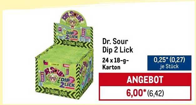 Dr. Sour Dip 2 Lick - 24 x 18-g Karton