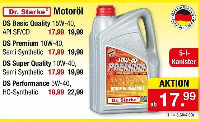 Dr. Starke Motoröl 10W-40, Semi Synthetic
