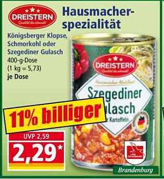 DREISTERN Szegediner Gulasch 400-g-Dose