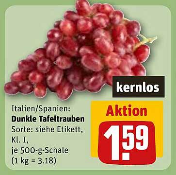 Dunkle Tafeltrauben - Aktionspreis nur 1,59 €