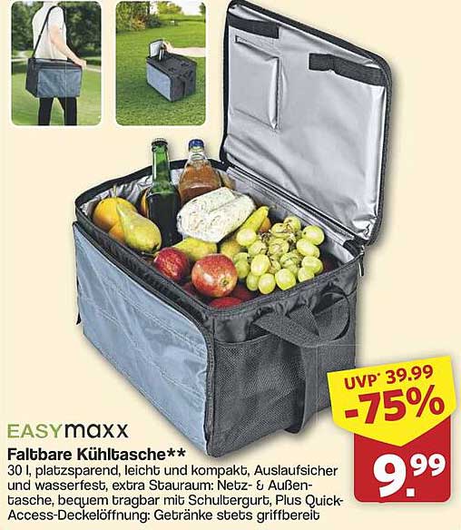 EASYmaxx Faltbare Kühltasche 30 l - 75% Rabatt