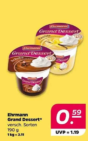 Ehrmann Grand Dessert - verschiedene Sorten 190 g