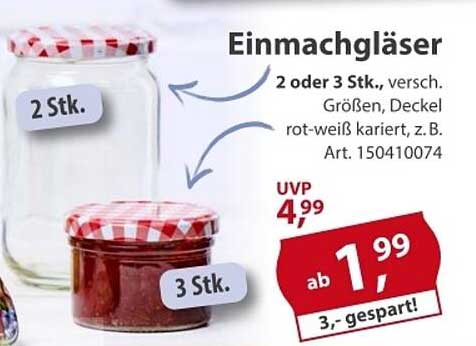 Einmachgläser - 2 oder 3 Stück, verschiedene Größen
