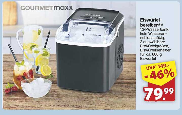 Eiswürfelbereiter von Gourmetmaxx - jetzt nur 79,99 €