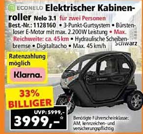 Elektrischer Kabinenroller Nelo 3.1 für zwei Personen